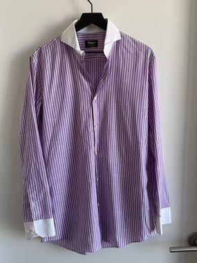 Men's Silver Fox Label Stripe Dress Shirt